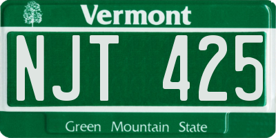 VT license plate NJT425