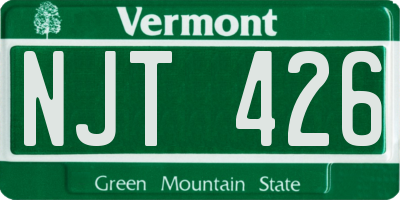 VT license plate NJT426