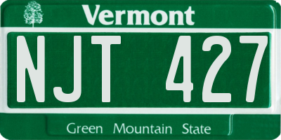 VT license plate NJT427