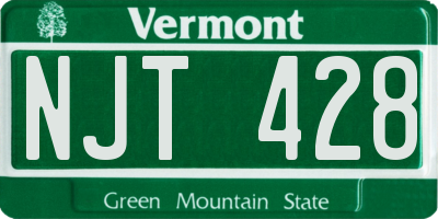 VT license plate NJT428