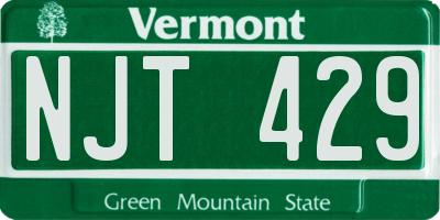 VT license plate NJT429