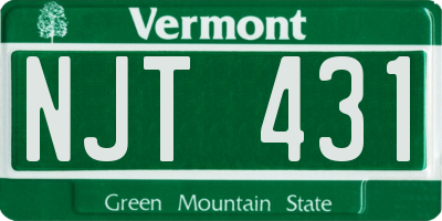 VT license plate NJT431