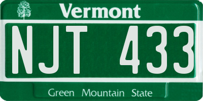 VT license plate NJT433