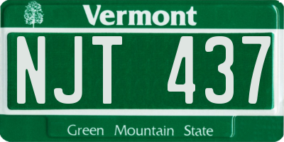 VT license plate NJT437