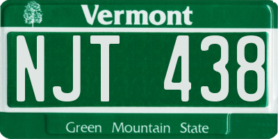 VT license plate NJT438