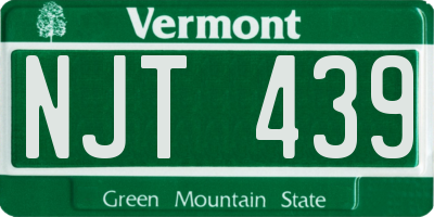VT license plate NJT439