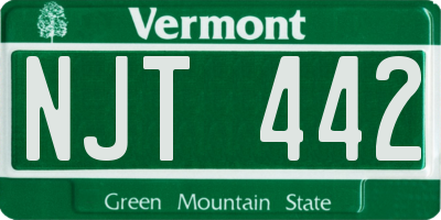 VT license plate NJT442