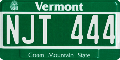 VT license plate NJT444