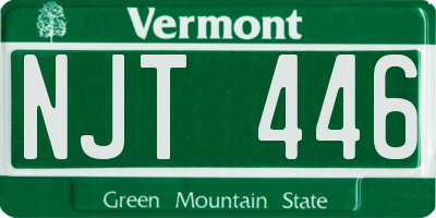 VT license plate NJT446