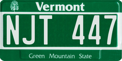 VT license plate NJT447