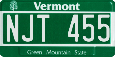 VT license plate NJT455