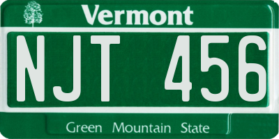 VT license plate NJT456