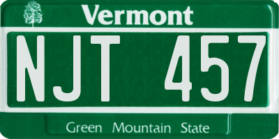 VT license plate NJT457