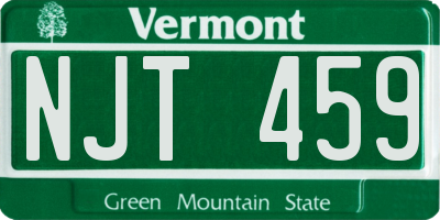 VT license plate NJT459