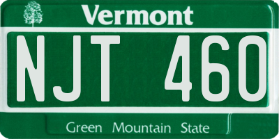 VT license plate NJT460