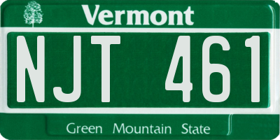 VT license plate NJT461