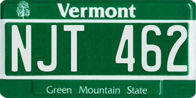 VT license plate NJT462