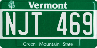 VT license plate NJT469