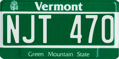VT license plate NJT470