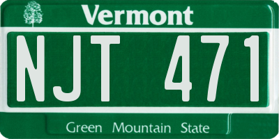VT license plate NJT471