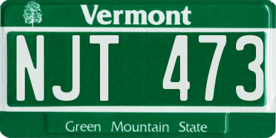 VT license plate NJT473