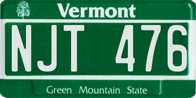 VT license plate NJT476