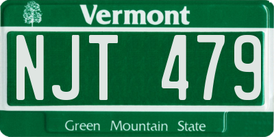 VT license plate NJT479