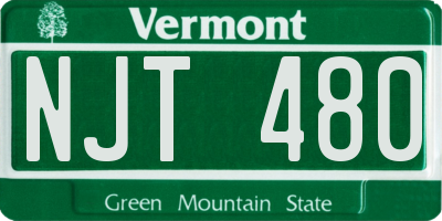 VT license plate NJT480