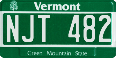 VT license plate NJT482