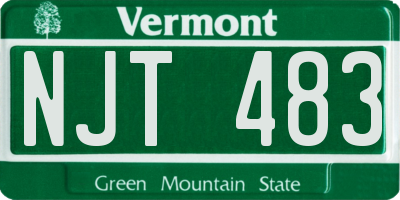 VT license plate NJT483