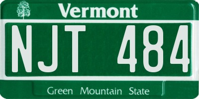 VT license plate NJT484