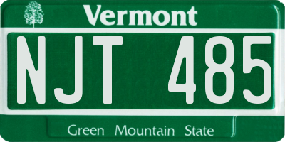 VT license plate NJT485