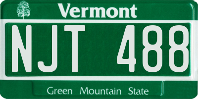 VT license plate NJT488