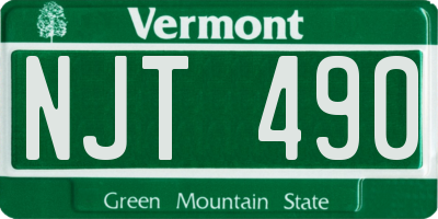 VT license plate NJT490