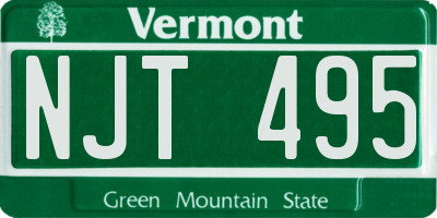 VT license plate NJT495