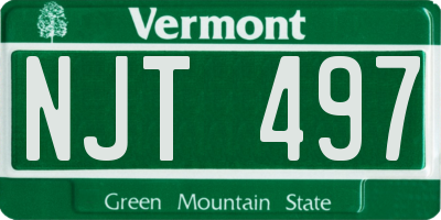 VT license plate NJT497