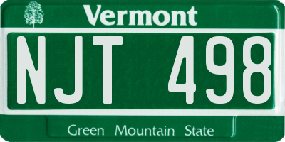 VT license plate NJT498
