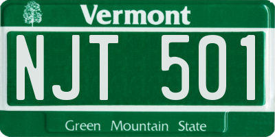VT license plate NJT501