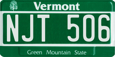 VT license plate NJT506