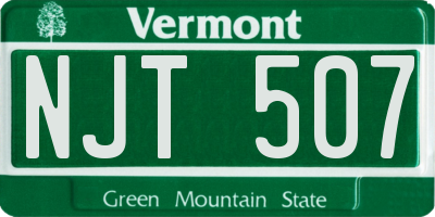 VT license plate NJT507