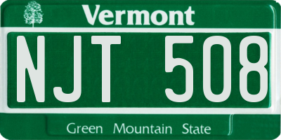 VT license plate NJT508
