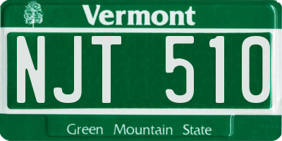 VT license plate NJT510