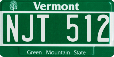 VT license plate NJT512