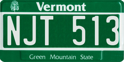 VT license plate NJT513