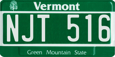 VT license plate NJT516