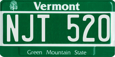VT license plate NJT520