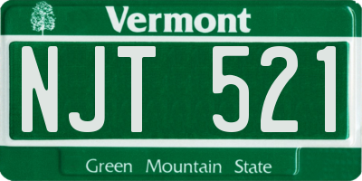 VT license plate NJT521