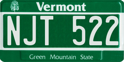 VT license plate NJT522