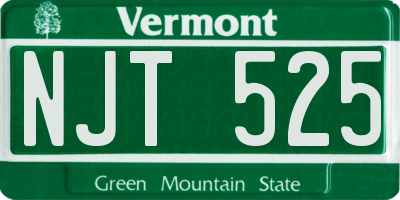 VT license plate NJT525