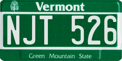 VT license plate NJT526